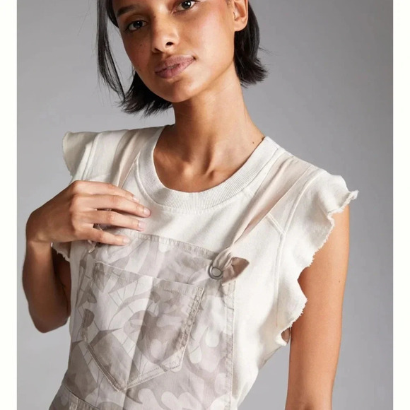 Maeve Anthropologie overalls linen boho jumpsuit printed xs boho spring casual - Picture 5 of 8